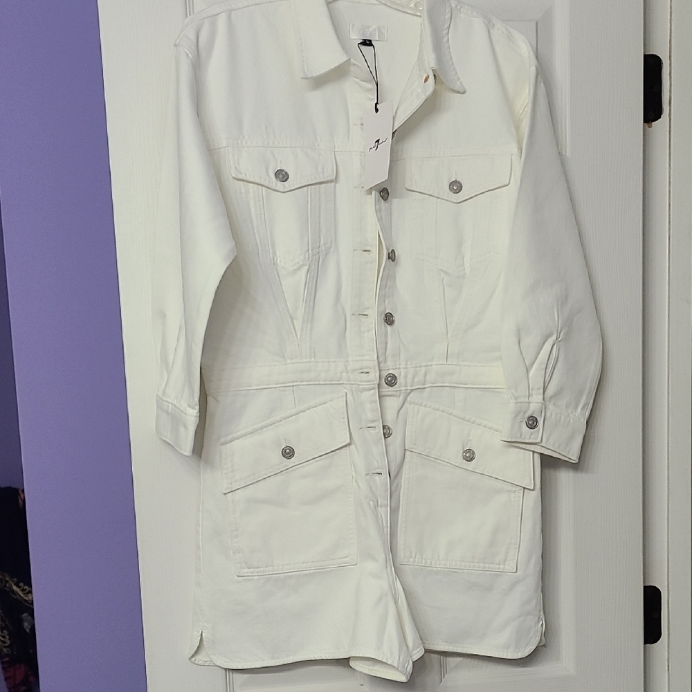 7 For All Mankind White Denim Women's Romper